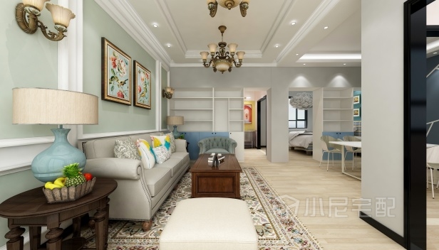 105㎡/兩室兩廳一衛(wèi)/美式