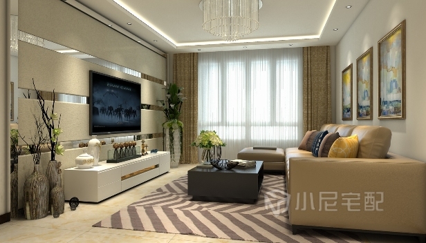 125㎡/三室兩廳兩衛(wèi)/現(xiàn)代