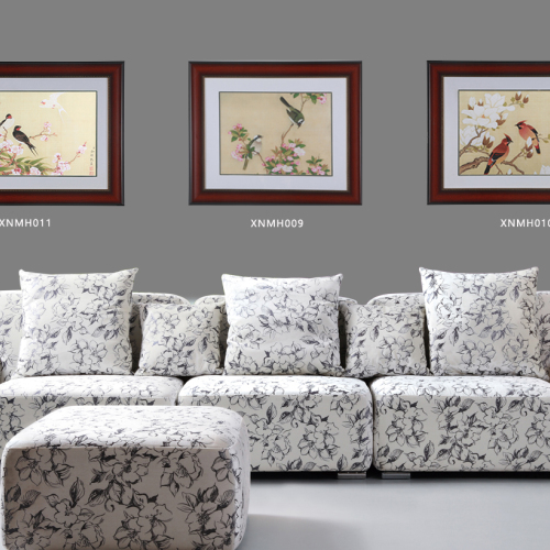 小尼宅配推拉式電表箱裝飾畫 特價(jià)有框壁畫帶有機(jī)玻璃古典花鳥畫